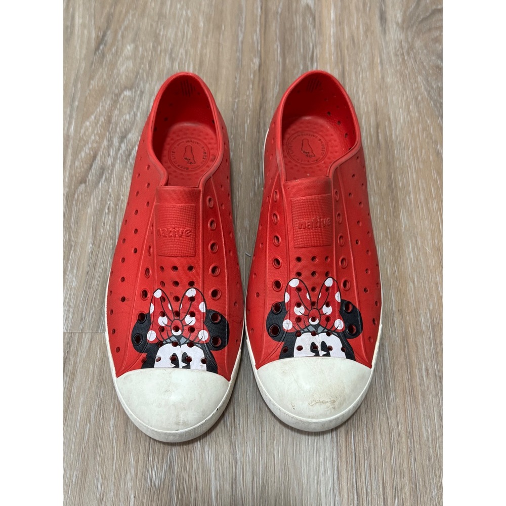 Native Shoes Jefferson Disney Minnie Mouse Red Kids Big Kid Size 3 Slip On EVA